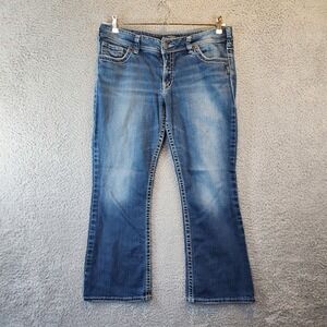 Silver Jeans Womens Size W34/L30 Suki Bootcut Medium Wash Zip Fly Pockets Denim